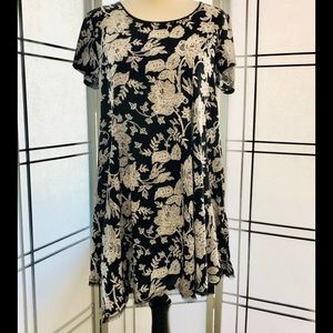 silence + noise black and cream floral dress